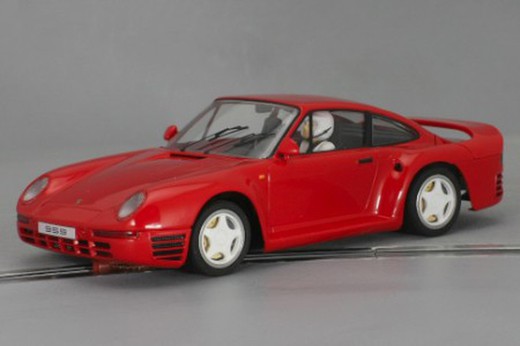 Coche Porsche 959 rojo street car