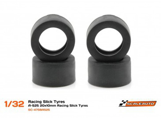 Neum. Goma A-S25 20x10mm Racing Slick (Shore 25)