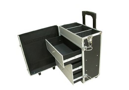 Caja aluminio 4 piezas c/ruedas y asa