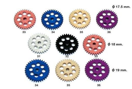 Corona sidewinder 36 dientes 17,5mm