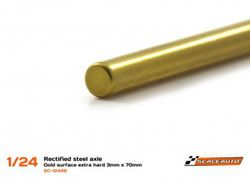 Eje acero 3mm x 70mm. Superficie de Oro Extra Duro