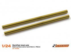 Eje acero 3mm x 70mm. Superficie de Oro Extra Duro