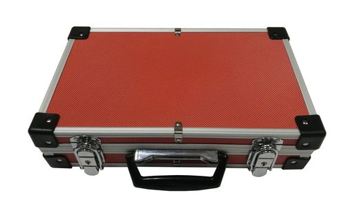 Maleta de aluminio color rojo