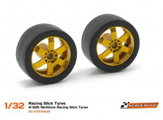 Neum. Goma A-S25 19x10mm Racing Slick (Shore 25)