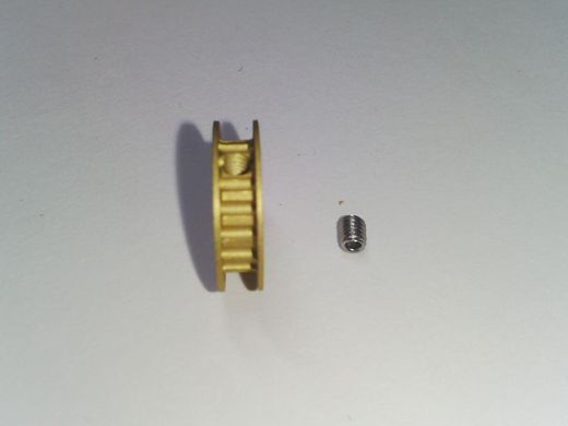 Polea dentada 18 dientes p/ejes 3 mm