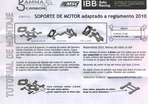Soporte motor Gamma Carbono RX-TS Despla